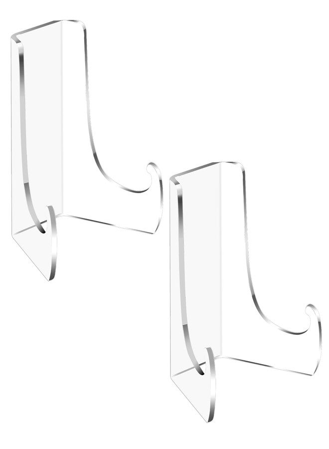 Gtziqa 2 Pcs Acrylic Easel Display Stand, Clear Flat Plate Stand Transparent Thickened Card Display Holder for Greeting Card, Frame, Picture, Magazine, CD, Home Decor (3 x 2.6 x 2.2 Inch) - Image 1